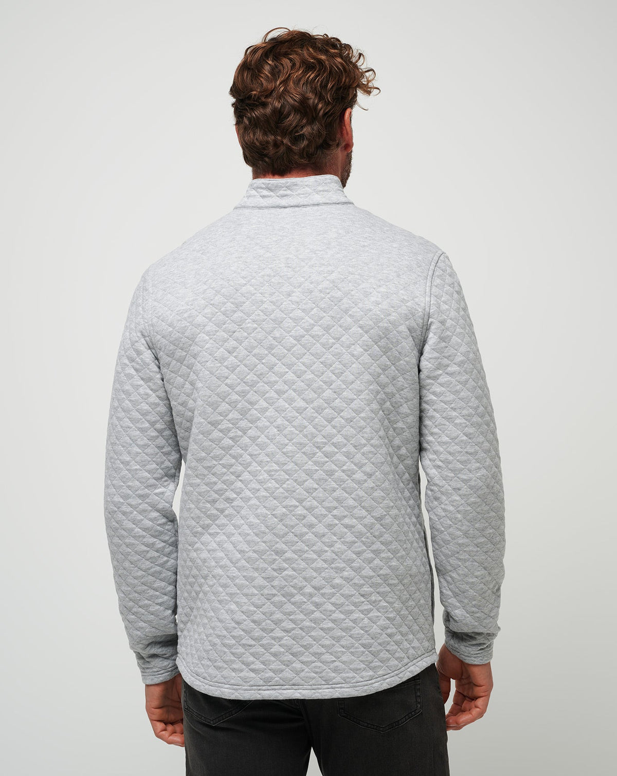 Transatlantic Quarter Zip Heather Light Grey | Travis Mathew