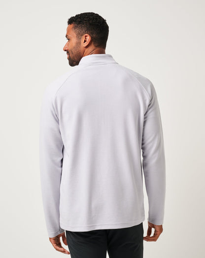 Performance Waffle Quarter Zip Heather Light Grey | Travis Mathew
