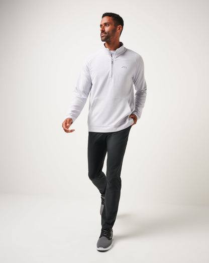 Performance Waffle Quarter Zip Heather Light Grey | Travis Mathew