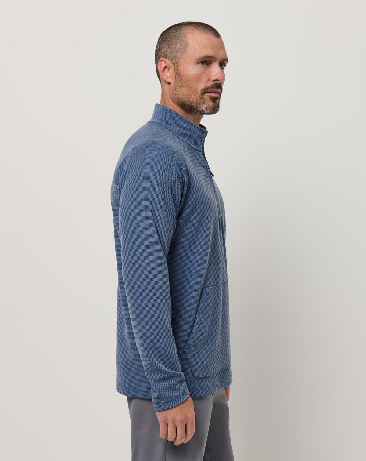 Performance Waffle Quarter Zip Bering Sea | Travis Mathew