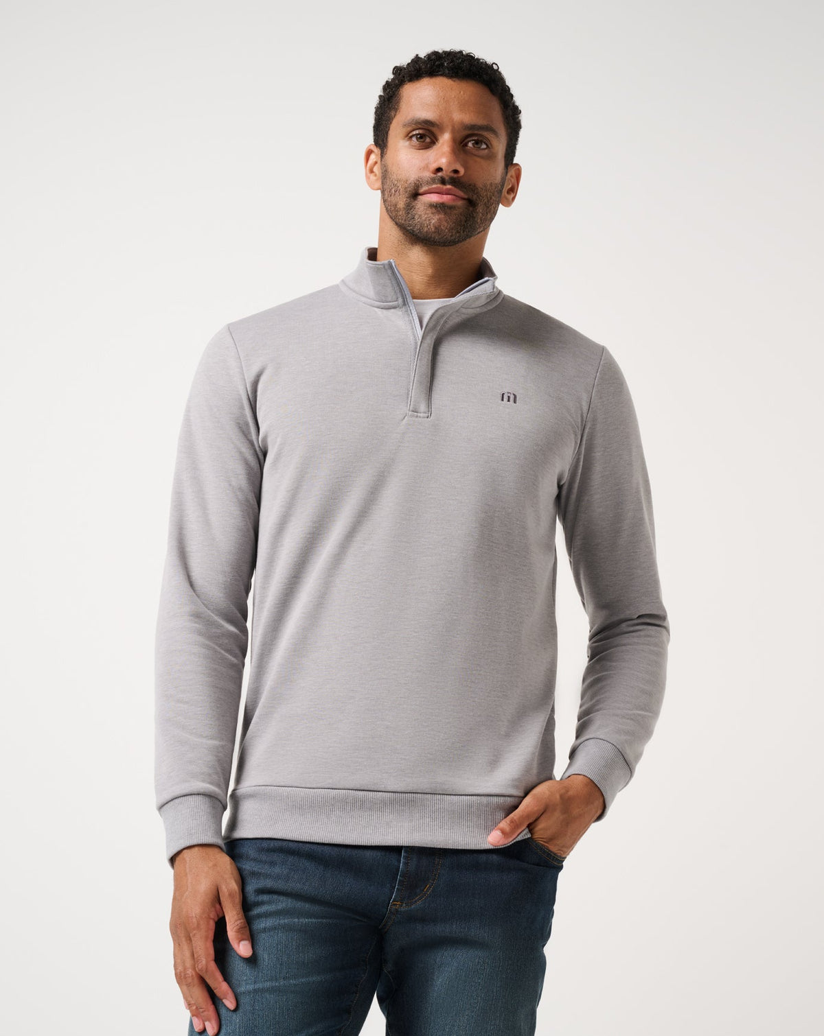 Cloud Quarter Zip 2.0 Heather Medium Grey | Travis Mathew