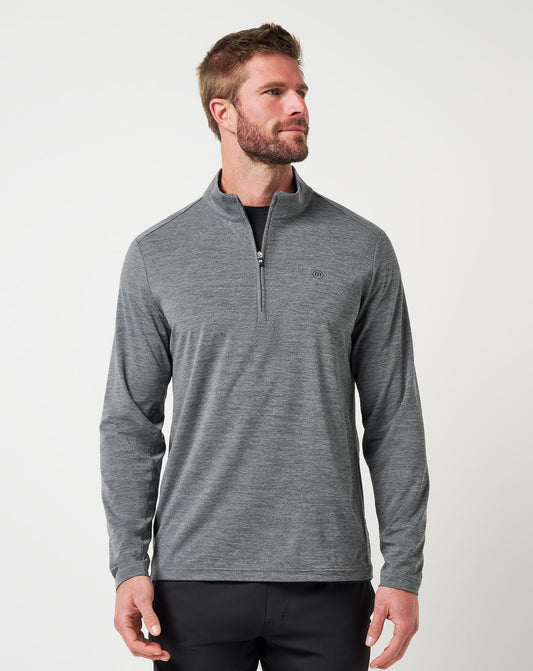 Heater Pro Quarter Zip Heather Grey | Travis Mathew