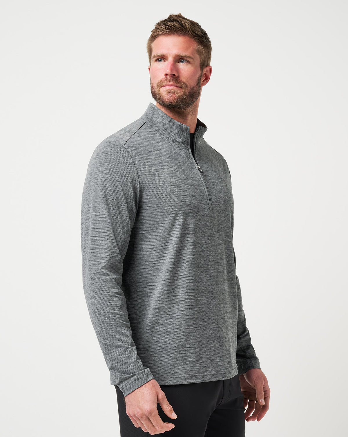 Heater Pro Quarter Zip Heather Grey | Travis Mathew
