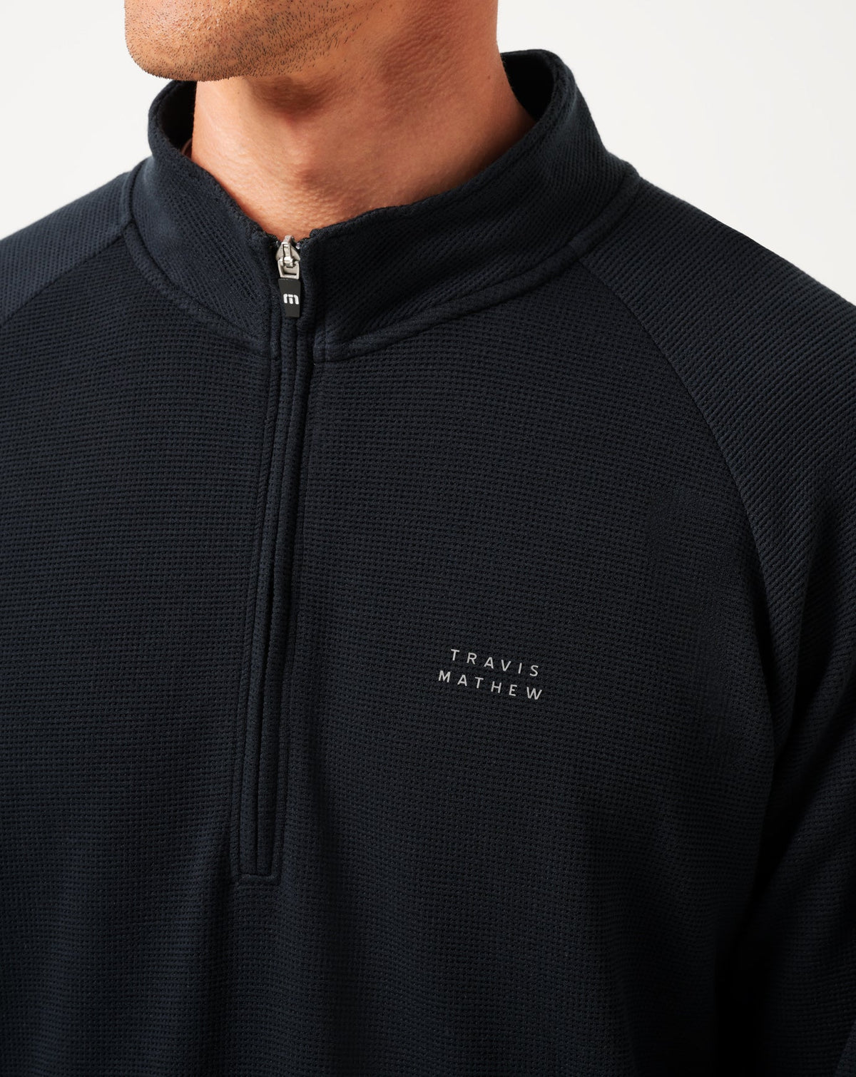 Performance Waffle Quarter Zip Black | Travis Mathew