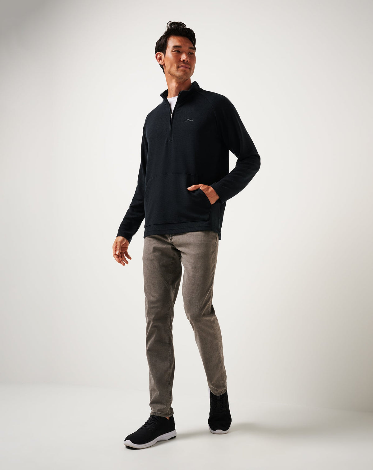 Performance Waffle Quarter Zip Black | Travis Mathew