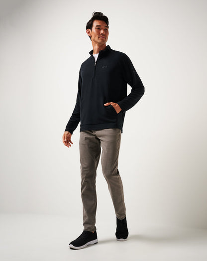 Performance Waffle Quarter Zip Black | Travis Mathew