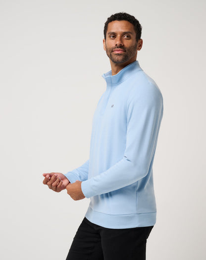 Cloud Quarter Zip 2.0 Heather Powder Blue | Travis Mathew