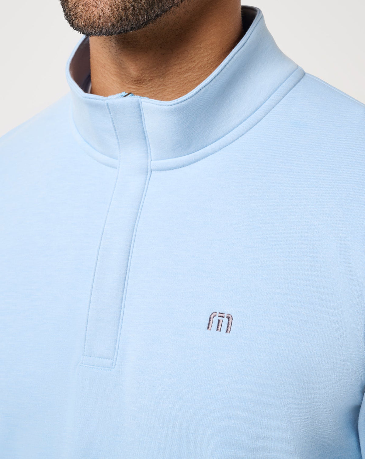 Cloud Quarter Zip 2.0 Heather Powder Blue | Travis Mathew