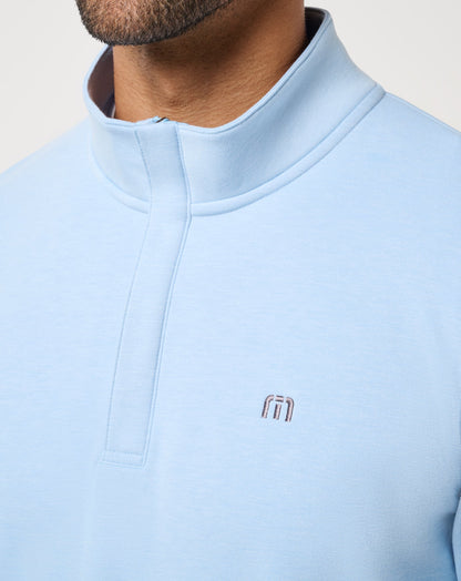 Cloud Quarter Zip 2.0 Heather Powder Blue | Travis Mathew