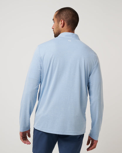 Chicago Cubs Time To Tailgate Quarter Zip Heather Blue | Travis Mathew