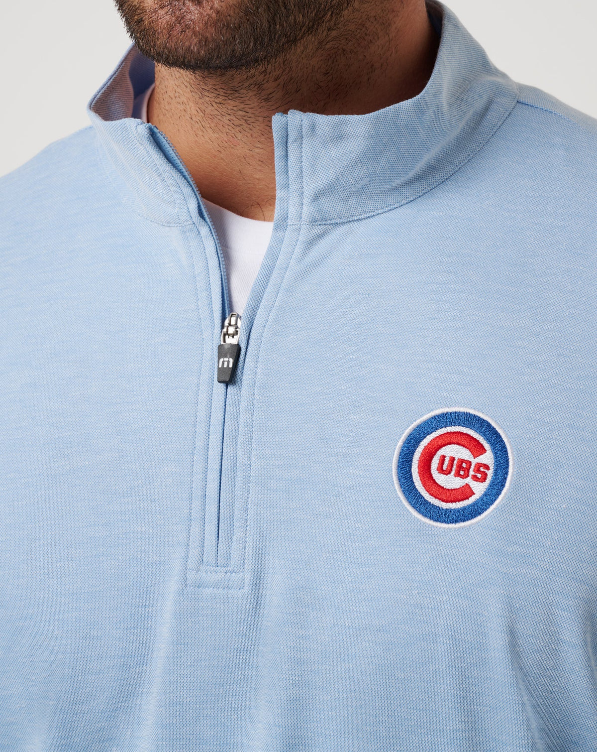 Chicago Cubs Time To Tailgate Quarter Zip Heather Blue | Travis Mathew