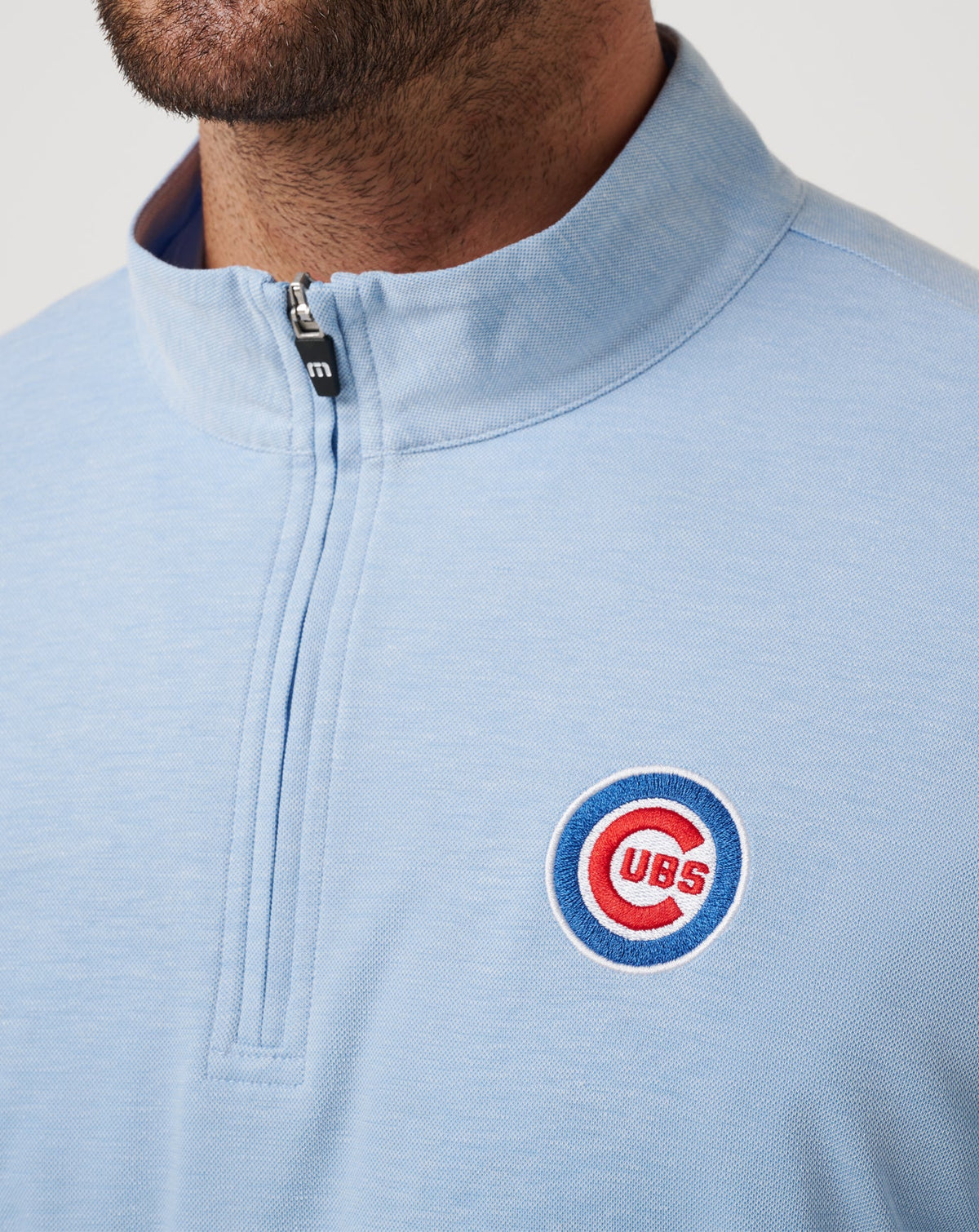 Chicago Cubs Time To Tailgate Quarter Zip Heather Blue | Travis Mathew