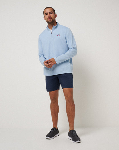 Chicago Cubs Time To Tailgate Quarter Zip Heather Blue | Travis Mathew