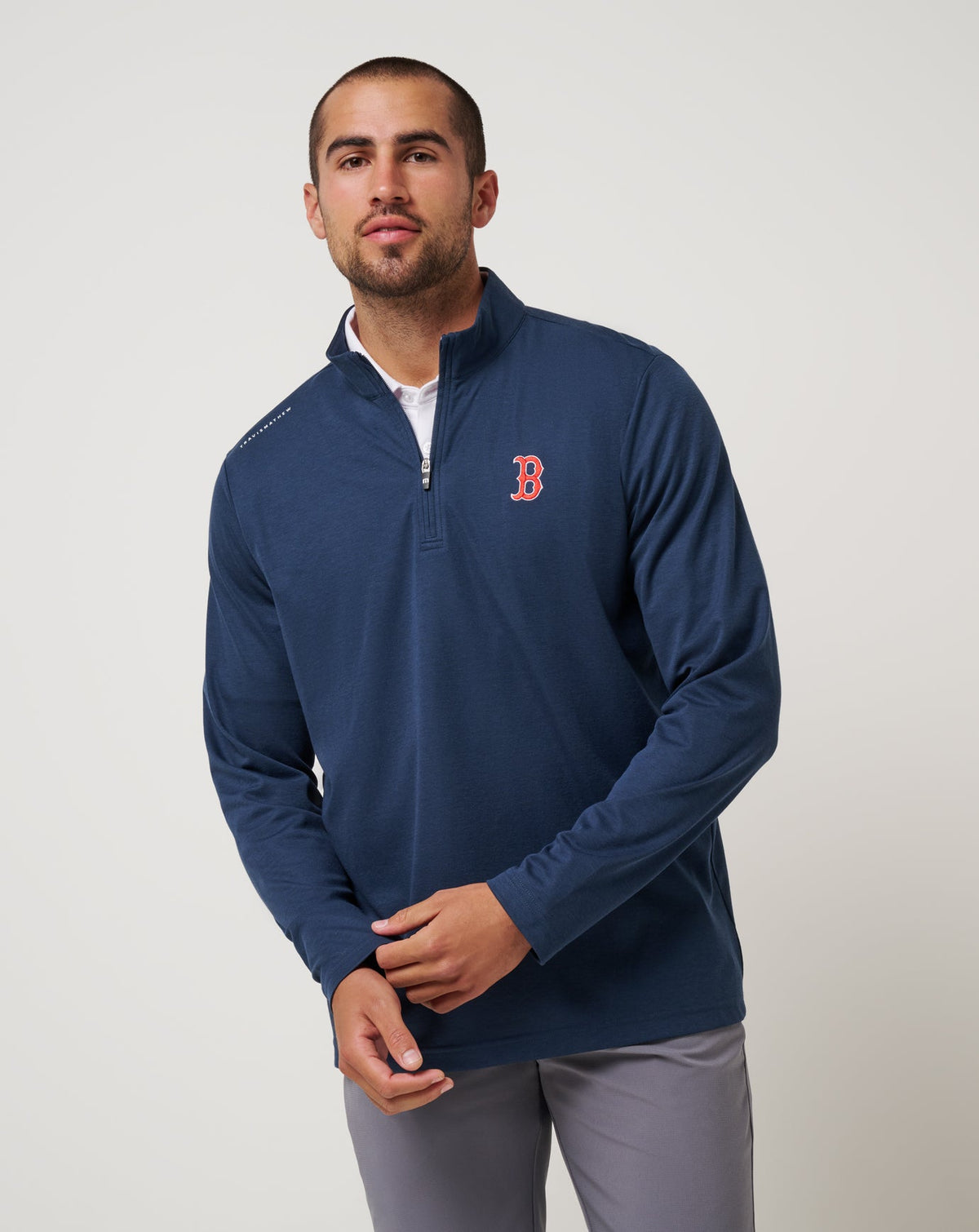 Boston Red Sox Time To Tailgate Quarter Zip Navy | Travis Mathew