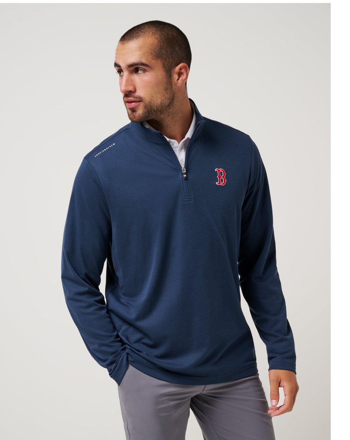 Boston Red Sox Time To Tailgate Quarter Zip Navy | Travis Mathew
