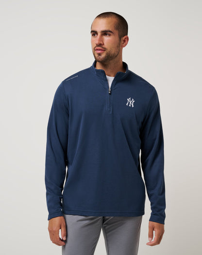 New York Yankees Time To Tailgate Quarter Zip Navy | Travis Mathew