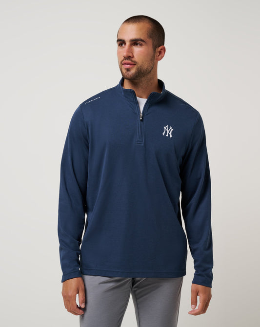 New York Yankees Time To Tailgate Quarter Zip Navy | Travis Mathew