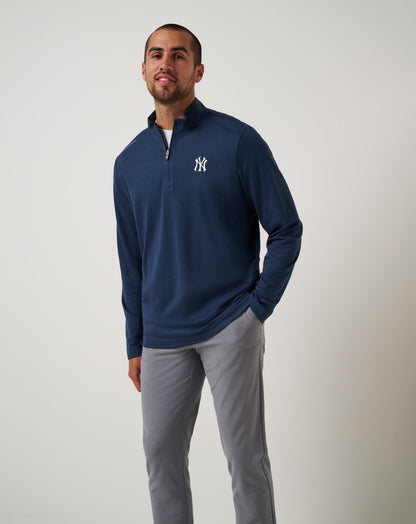 New York Yankees Time To Tailgate Quarter Zip Navy | Travis Mathew