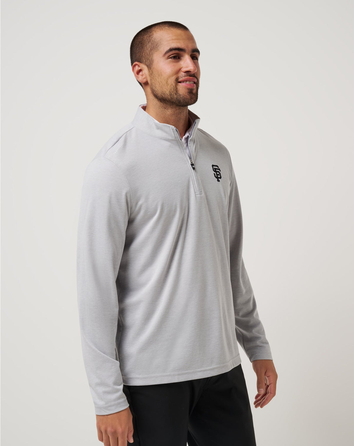 San Francisco Giants Time To Tailgate Quarter Zip Heather Grey | Travis Mathew