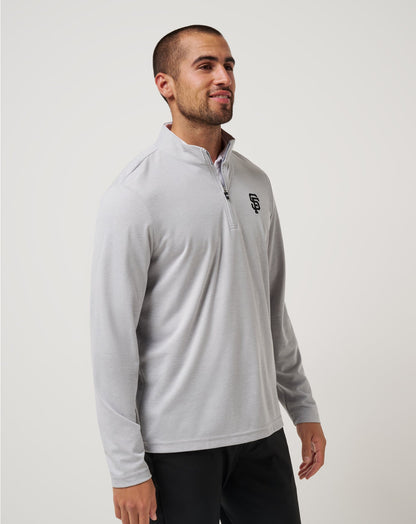 San Francisco Giants Time To Tailgate Quarter Zip Heather Grey | Travis Mathew
