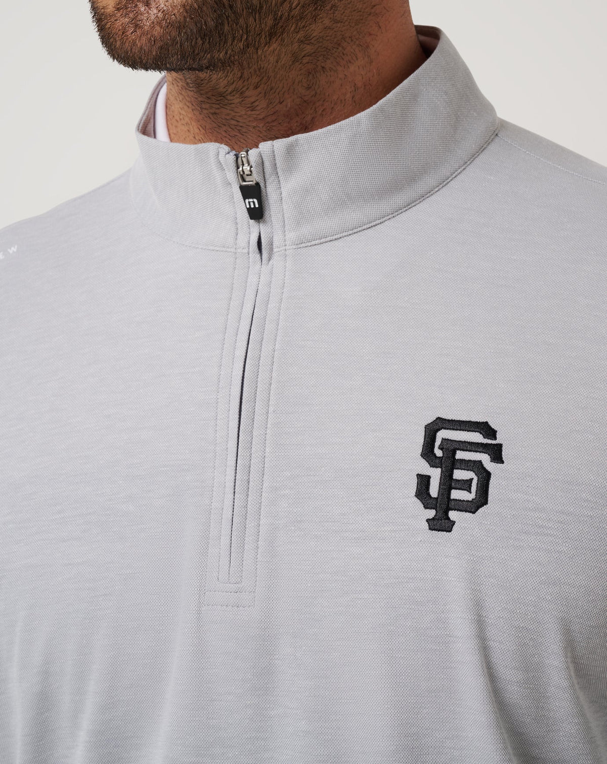San Francisco Giants Time To Tailgate Quarter Zip Heather Grey | Travis Mathew