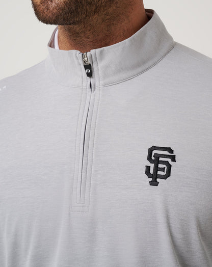 San Francisco Giants Time To Tailgate Quarter Zip Heather Grey | Travis Mathew