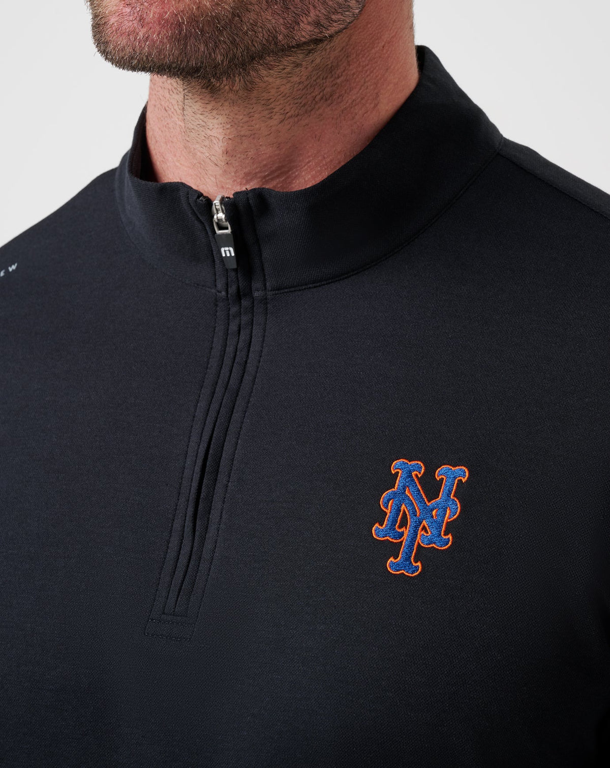 New York Mets Time To Tailgate Quarter Zip Black | Travis Mathew