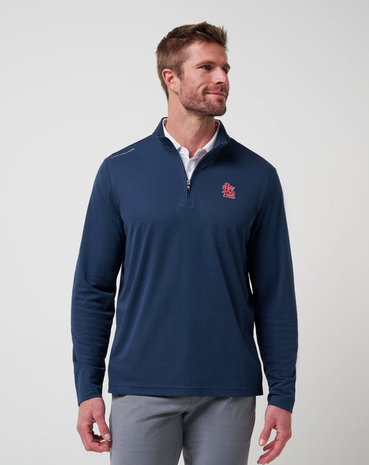 St Louis Cardinals Time To Tailgate Quarter Zip Navy | Travis Mathew