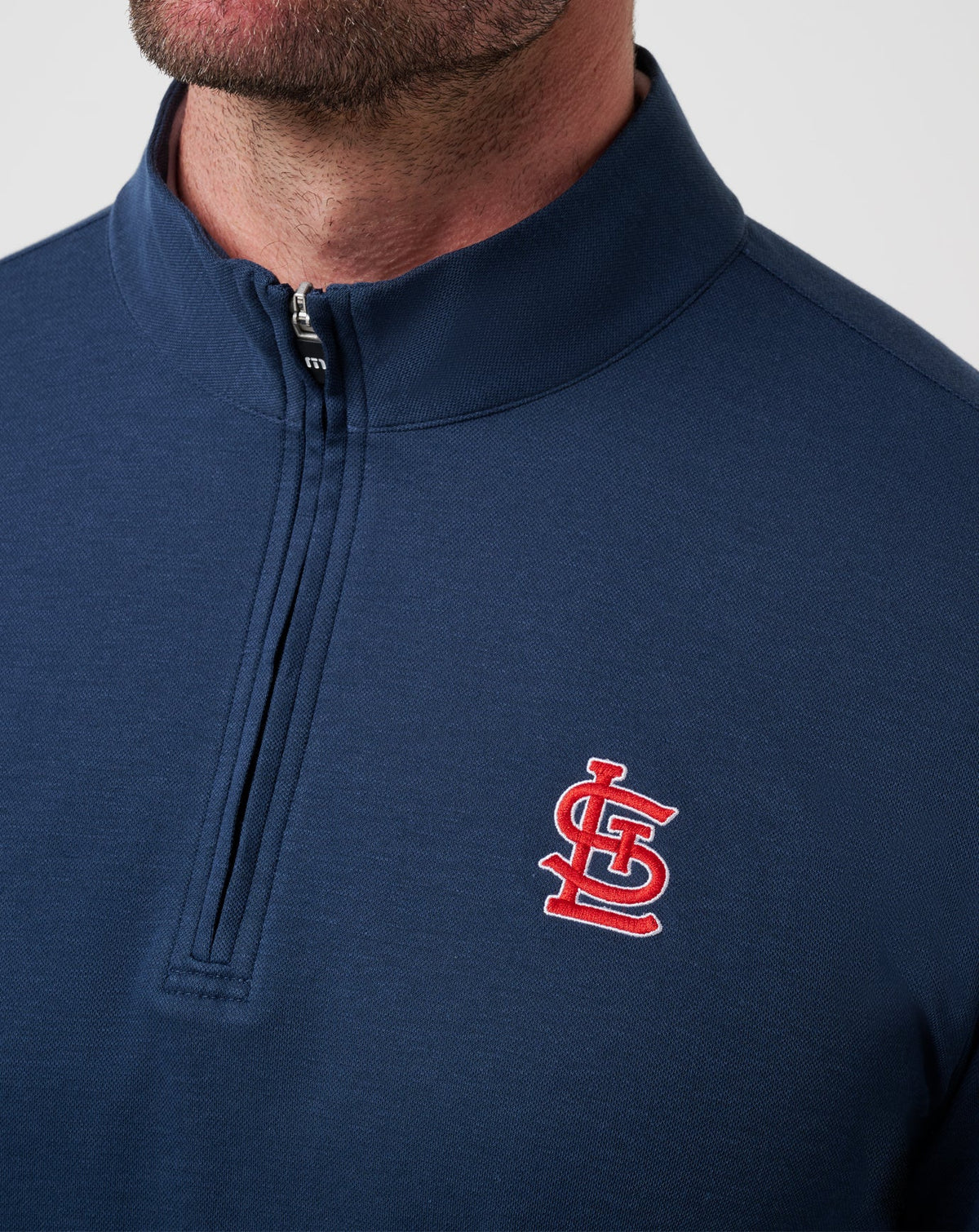 St Louis Cardinals Time To Tailgate Quarter Zip Navy | Travis Mathew