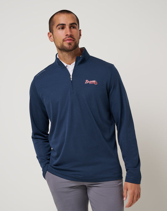 Atlanta Braves Time To Tailgate Quarter Zip Navy | Travis Mathew