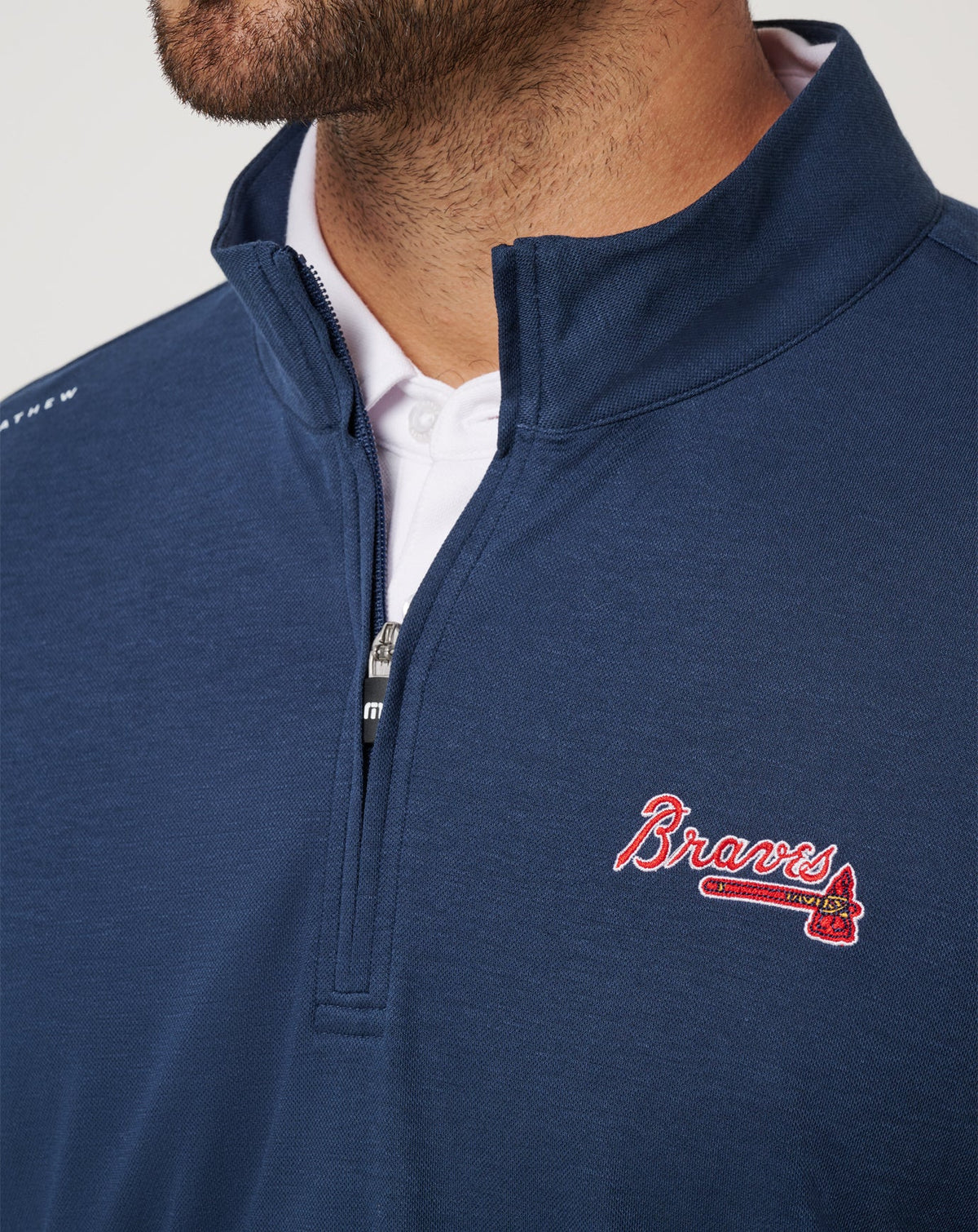 Atlanta Braves Time To Tailgate Quarter Zip Navy | Travis Mathew