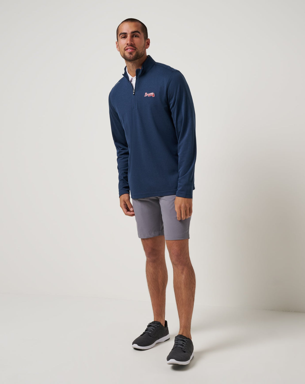 Atlanta Braves Time To Tailgate Quarter Zip Navy | Travis Mathew