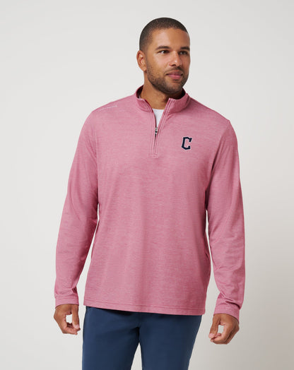 Cleveland Guardians Time To Tailgate Quarter Zip Heather Red | Travis Mathew