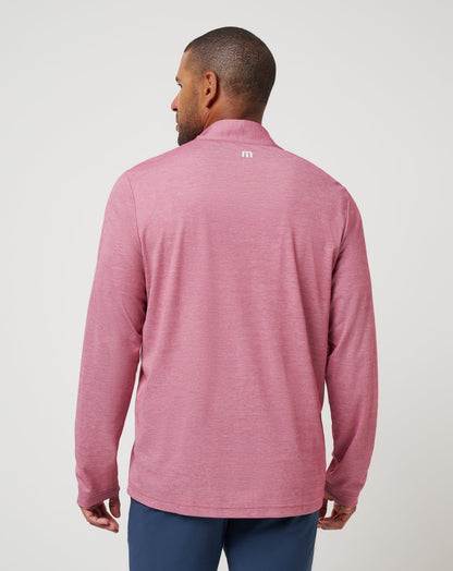 Cleveland Guardians Time To Tailgate Quarter Zip Heather Red | Travis Mathew