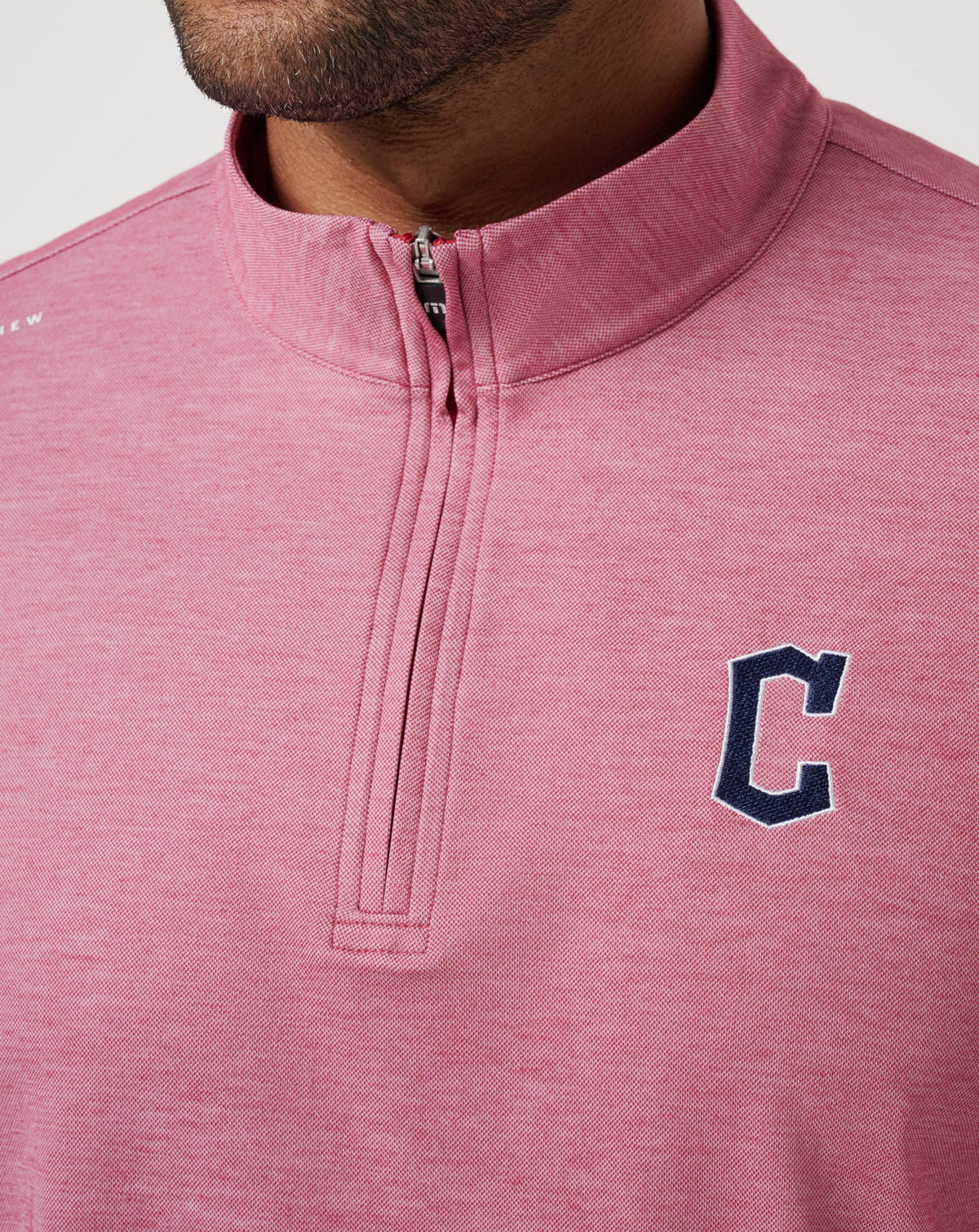 Cleveland Guardians Time To Tailgate Quarter Zip Heather Red | Travis Mathew