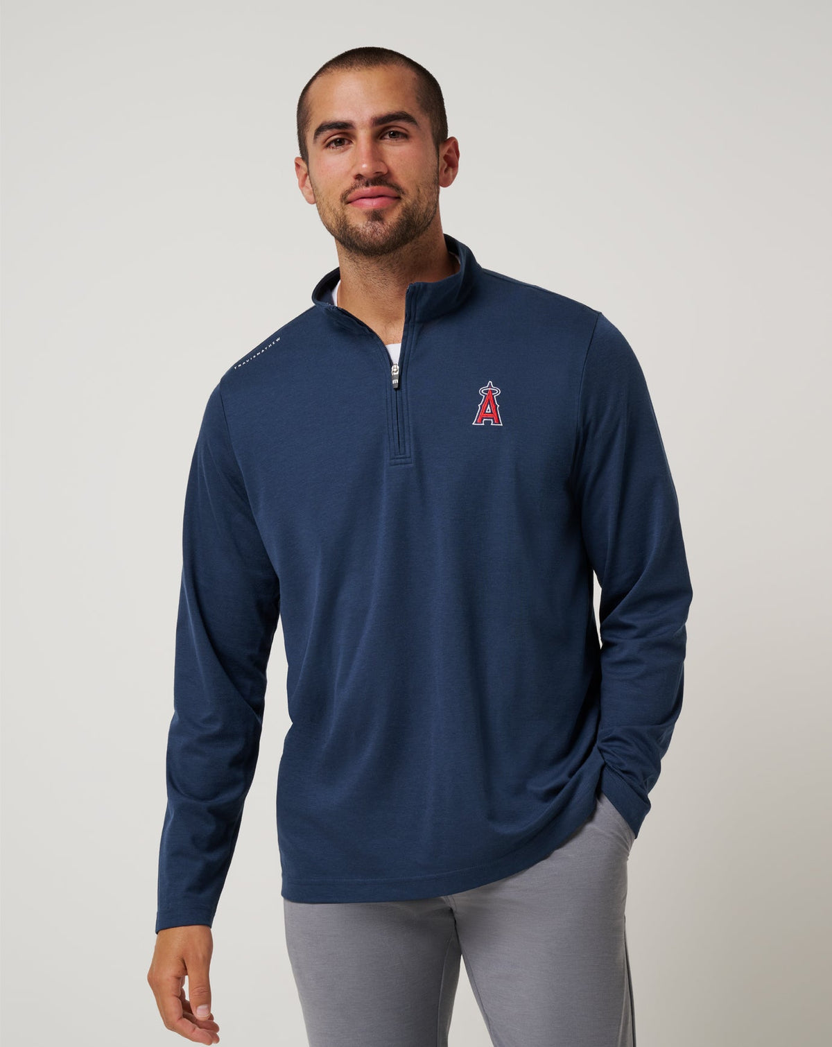 Los Angeles Angels Time To Tailgate Quarter Zip Navy | Travis Mathew