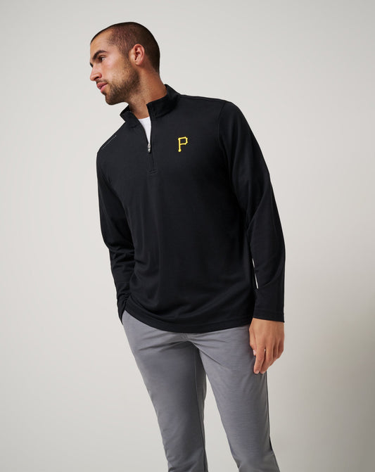 Pittsburgh Pirates Time To Tailgate Quarter Zip Black | Travis Mathew