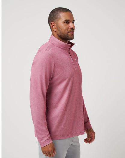 Texas Rangers Time To Tailgate Quarter Zip Heather Red | Travis Mathew