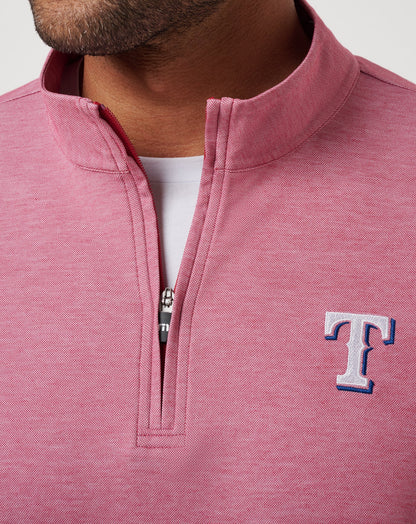 Texas Rangers Time To Tailgate Quarter Zip Heather Red | Travis Mathew