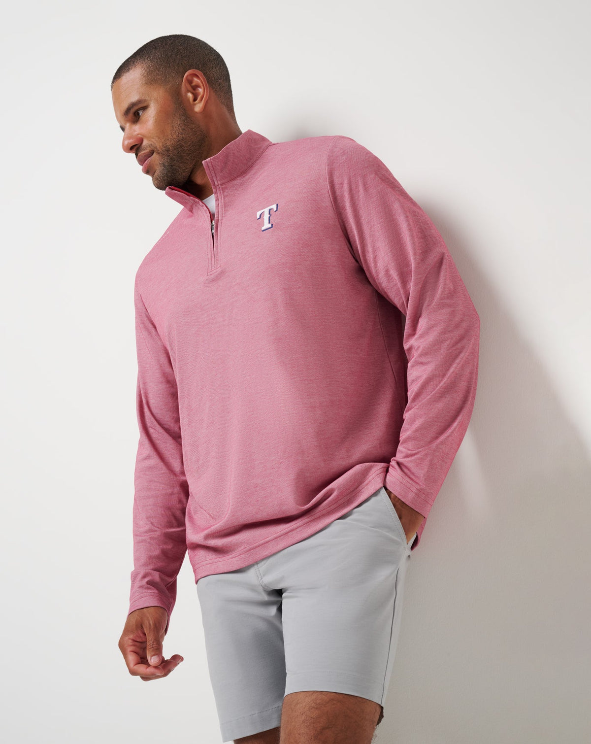 Texas Rangers Time To Tailgate Quarter Zip Heather Red | Travis Mathew