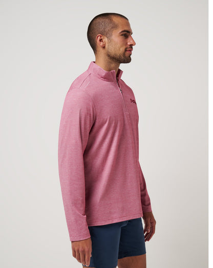 Atlanta Braves Time To Tailgate Quarter Zip Heather Red | Travis Mathew