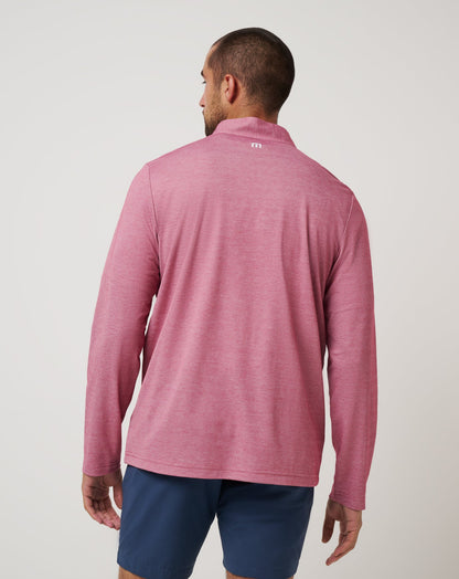 Atlanta Braves Time To Tailgate Quarter Zip Heather Red | Travis Mathew