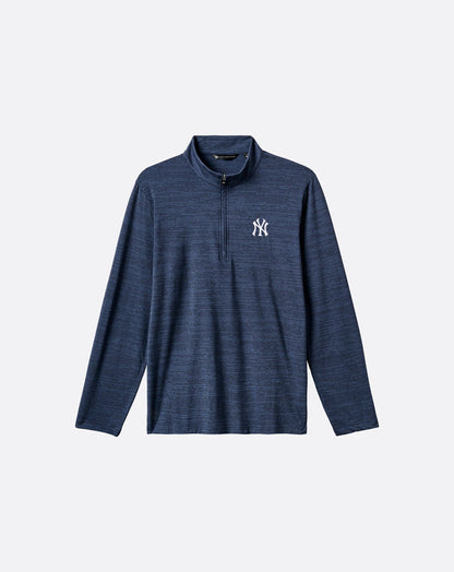 New York Yankees The Heater Quarter Zip Vintage Indigo/Black | Travis Mathew