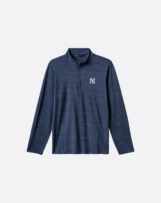 New York Yankees The Heater Quarter Zip Vintage Indigo/Black | Travis Mathew