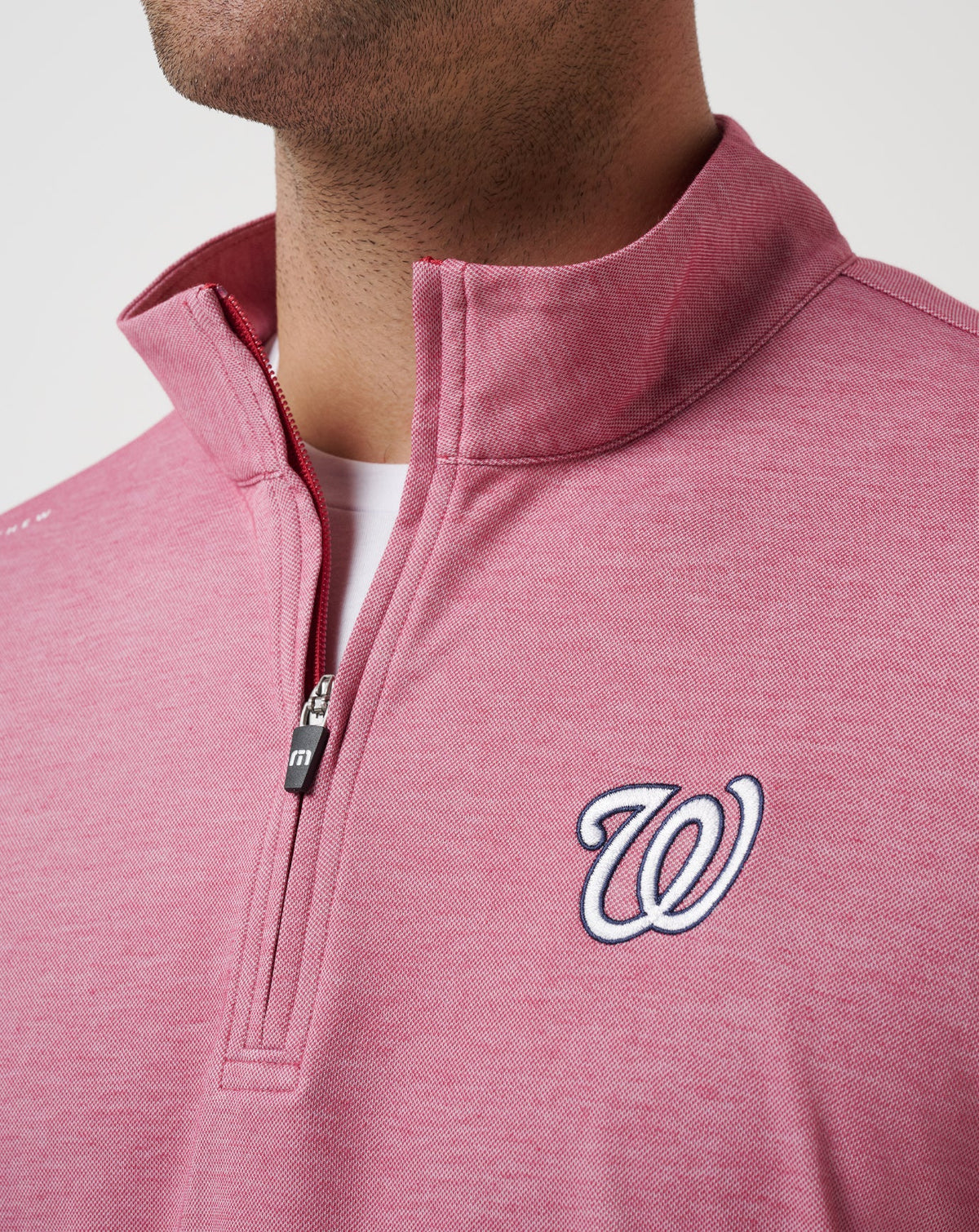 Washington Nationals Time To Tailgate Quarter Zip Heather Red | Travis Mathew