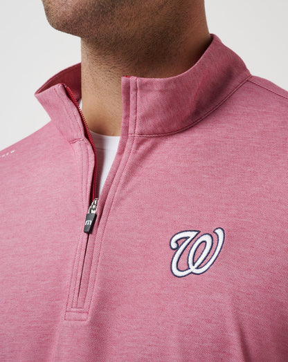 Washington Nationals Time To Tailgate Quarter Zip Heather Red | Travis Mathew