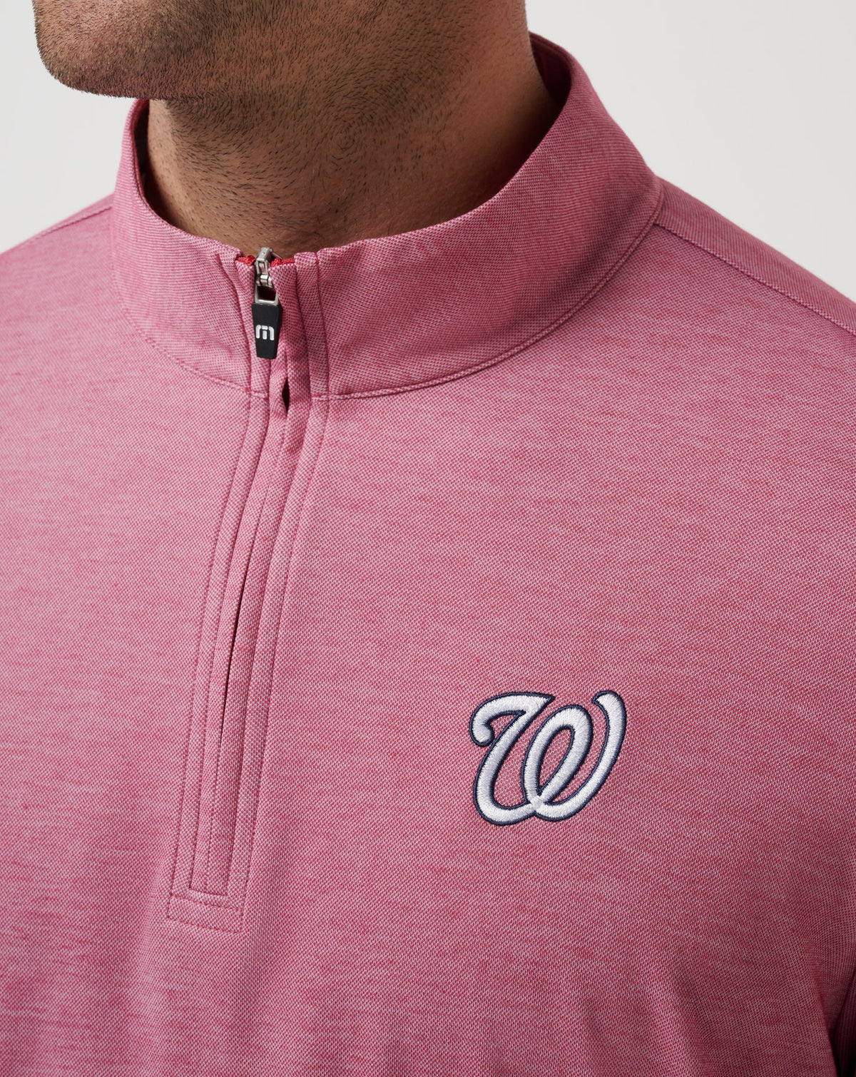 Washington Nationals Time To Tailgate Quarter Zip Heather Red | Travis Mathew