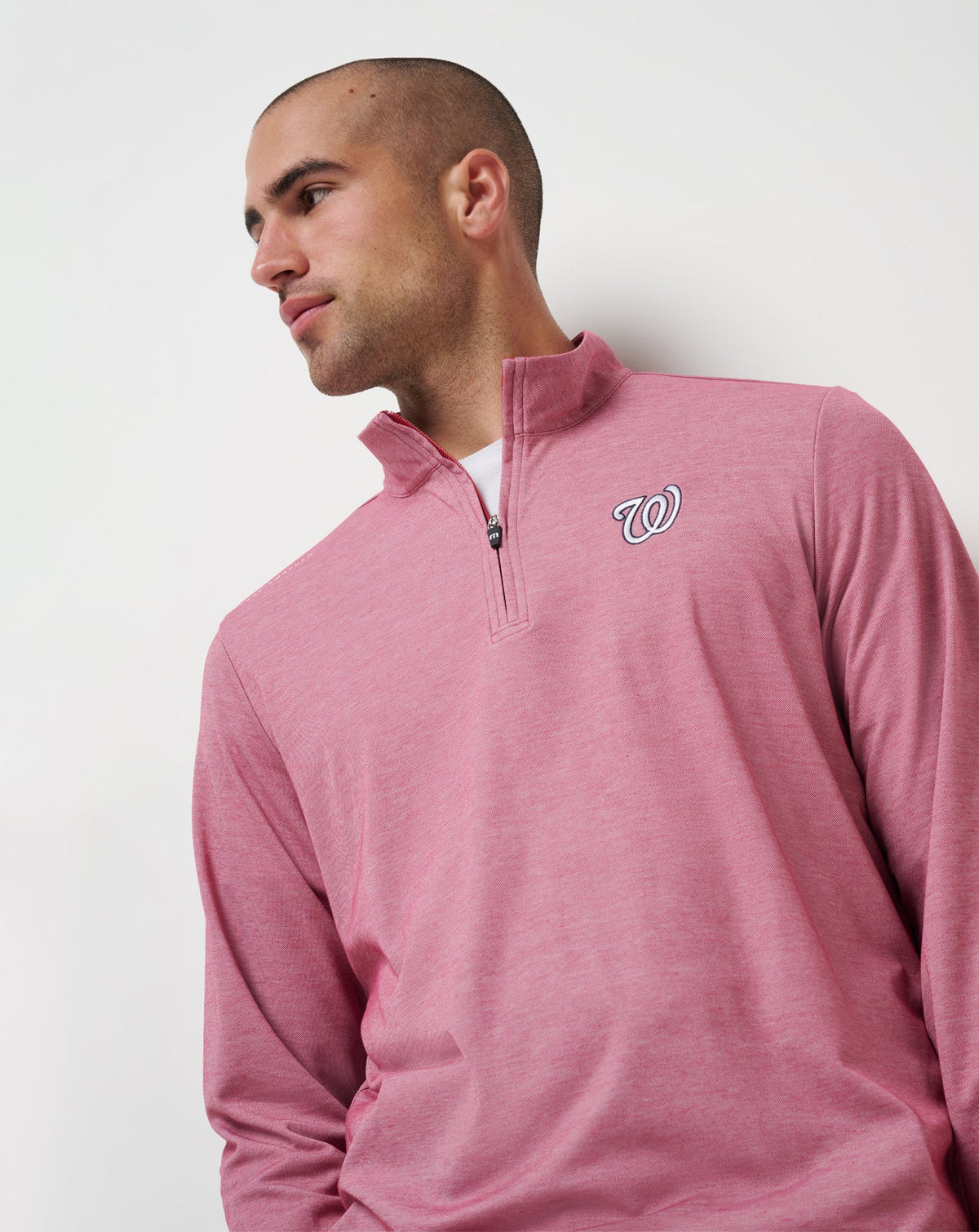 Washington Nationals Time To Tailgate Quarter Zip Heather Red | Travis Mathew