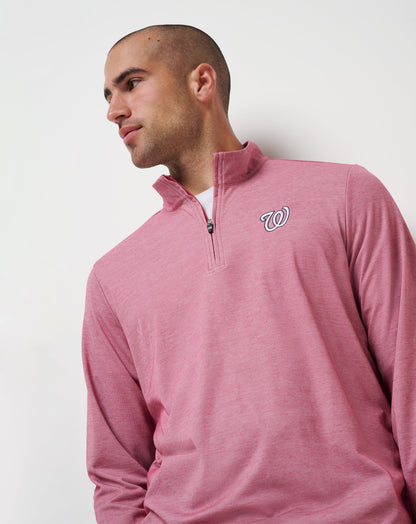 Washington Nationals Time To Tailgate Quarter Zip Heather Red | Travis Mathew