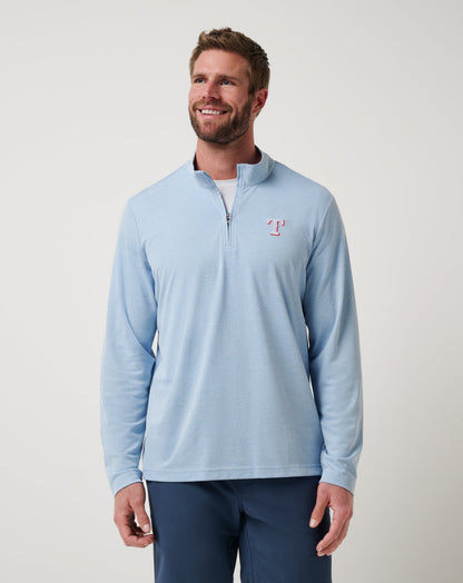 Texas Rangers Time To Tailgate Quarter Zip Heather Blue | Travis Mathew